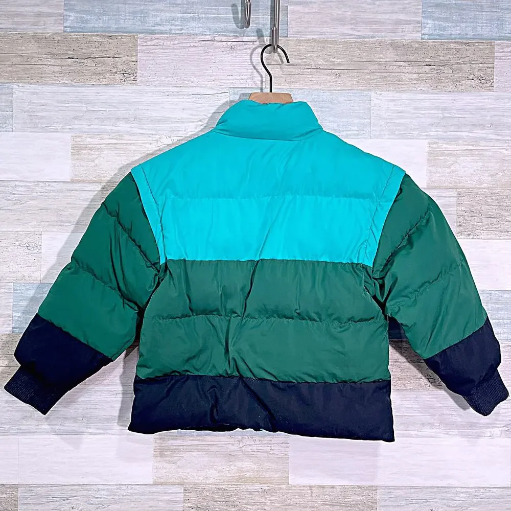 Lego x Target Puffer Jacket Green Colorblock Removable Sleeve Kids Boys Small